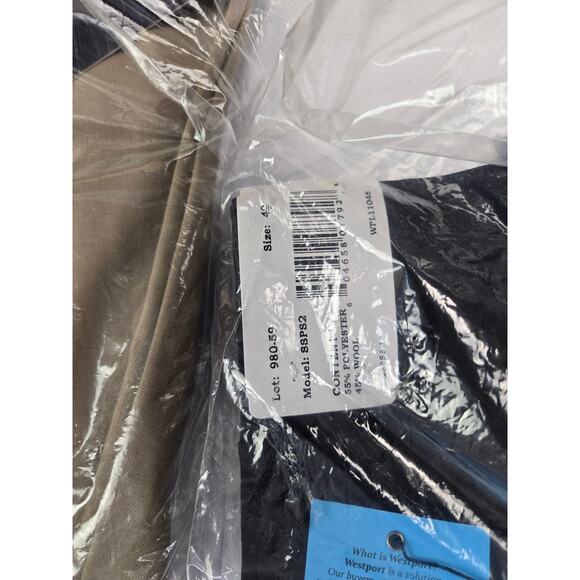 Mens Westport Pleated Pants Lot Size 42R Gray Wool Blend Stretch Elastic - Picture 7 of 8